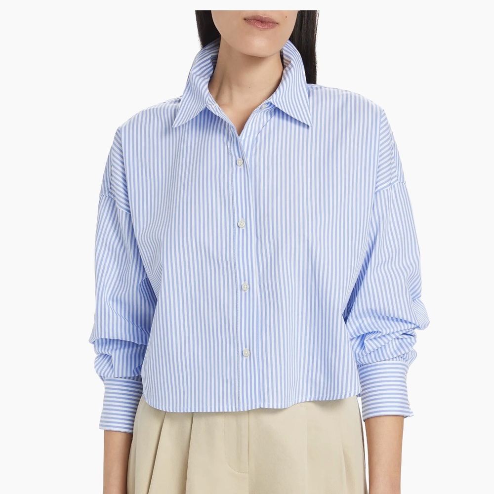 Favorite Daughter Blue and White Striped Button-Down Shirt